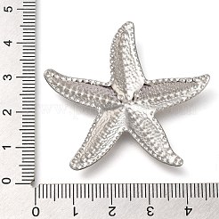 変色防止304ステンレススチールペンダント  ヒトデチャーム  ステンレス鋼色  41x45x3mm  穴：1mm&nbsp;STAS-I310-17P