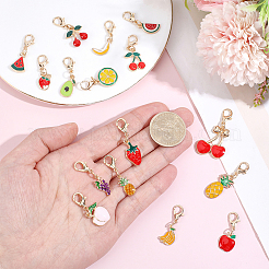 Zinc Alloy Enamel Fruit Pendant Decoration&nbsp;HJEW-ME0001-30