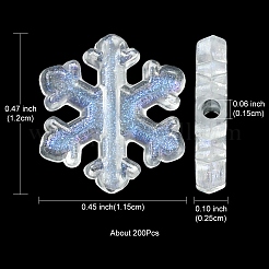 透明なアクリルビーズ  グリッターパウダー  スノーフレーク  透明  12x11.5x2.5mm  穴：1.5mm&nbsp;OACR-YW0001-68