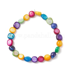 Dyed Natural Shell Beads Stretch Bracelets for Women&nbsp;BJEW-JB13582