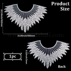 Polyester Glitter Computerized Embroidery Collar Trim&nbsp;DIY-WH20002-206C