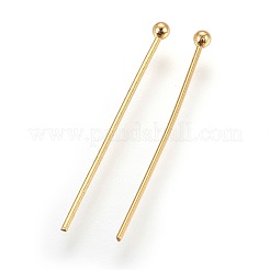 304ステンレススチールボールヘッドピン  ボールヘッドピン  18KGP本金メッキ  25x0.6mm  22ゲージ  ヘッド：1.8mm&nbsp;X-STAS-P227-12G