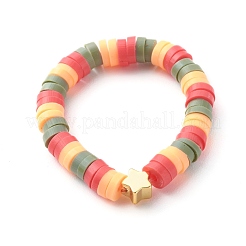 Handmade Polymer Clay Beads Finger Rings&nbsp;RJEW-JR00378