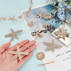 8 Style Starfish Alligator Hair Clips & Stud Earrings & Headband Set&nbsp;AJEW-PH0011-44