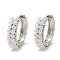 Brass ABS Imitation Pearl Hoop Earrings&nbsp;EJEW-M082-04P
