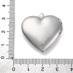 304ステンレススチールロケットペンダント  花柄のハートチャーム  ステンレス鋼色  29x29x7.5mm  穴：2mm&nbsp;STAS-S171-13P-04