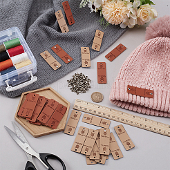 40 Sets 2 Colors PU Leather Clothing Blank Labels&nbsp;DIY-FG0007-21