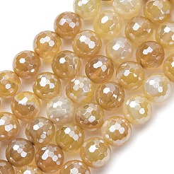 Electroplated Natural Agate Beads Strands&nbsp;G-B191-A07-10mm-08