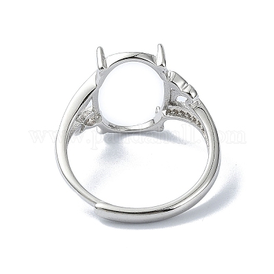 Adjustable 925 Sterling Silver 4 Prongs Ring Settings&nbsp;STER-K179-27P-1
