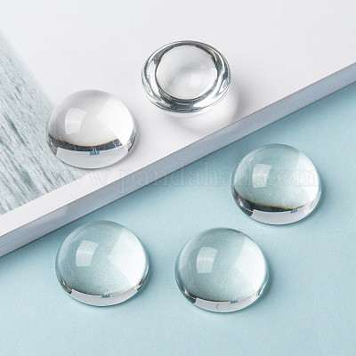 Wholesale Transparent Half Round Glass Cabochons - Pandahall.com