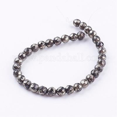 Natural Pyrite Beads Strands&nbsp;G-P303-02-10mm-8-1