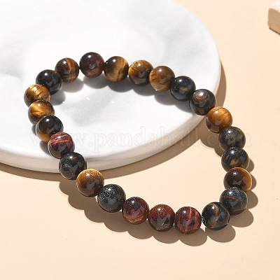 Natural Tiger Eye Bead Stretch Bracelets&nbsp;BJEW-K212-B-005-1