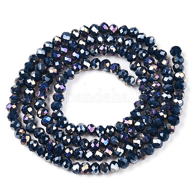 Electroplate Glass Beads Strands&nbsp;EGLA-A044-P2mm-B16-1