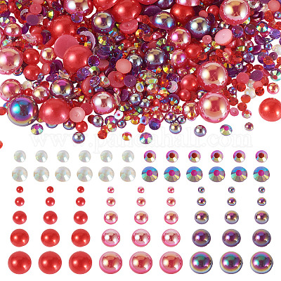 Half Round ABS Plastic Cabochons&nbsp;FIND-TAC0038-08E-1