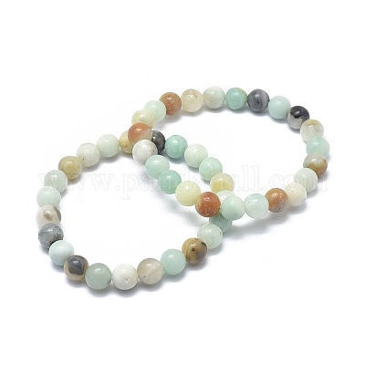 Natural Amazonite Bead Stretch Bracelets&nbsp;BJEW-K212-B-007-1