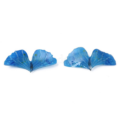 プラスチックチャーム  葉  コーンフラワーブルー  16x30.5x3.5mm  穴：0.9mm&nbsp;KY-N015-178B-1