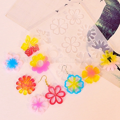 花の DIY ペンダントシリコンモールド レジン型 UVレジン用 エポキシ