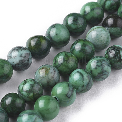 Natural Map Stone Picasso Jasper Beads Strands&nbsp;G-F668-29-6mm-1