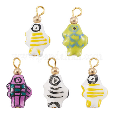 5Pcs Porcelain Pendants&nbsp;PALLOY-TAC0223-1