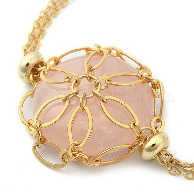 真鍮編組マクラメひし形ポーチ空の石ホルダーブレスレット作り ダブル