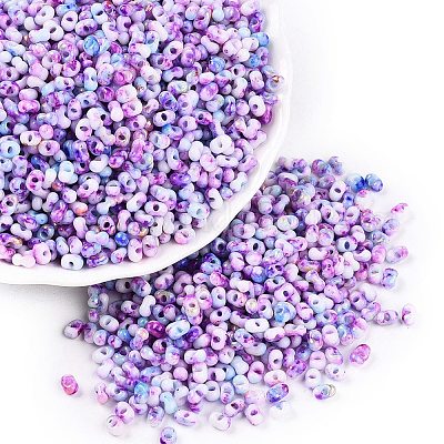 Two Tone Baking Paint Glass Seed Beads&nbsp;SEED-C003-01K-1