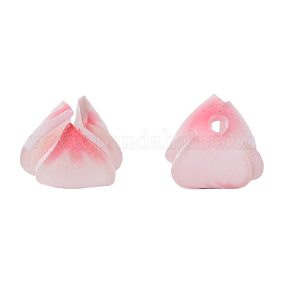 プラスチックビーズ  花  鮭色  11x10x10mm  穴：1.6mm&nbsp;KY-N015-181-1