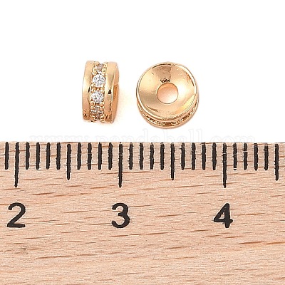 Brass Micro Pave Cubic Zirconia Beads&nbsp;KK-B100-043G-02-1