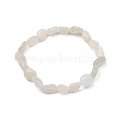 Natural White Moonstone Stretch Beaded Bracelets&nbsp;BJEW-K213-C02-1