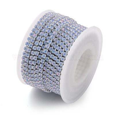 鉄ラインストーンカップチェーン  スプールで  銀  タンザナイト  3x3x2.5mm  約10ヤード/ロール&nbsp;CH-A008-02H-1
