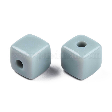 不透明なアクリルビーズ  キューブ  アクア  12.5x12.5x12.5mm  穴：3.5mm  約263個/500g&nbsp;MACR-S373-141-A03-1