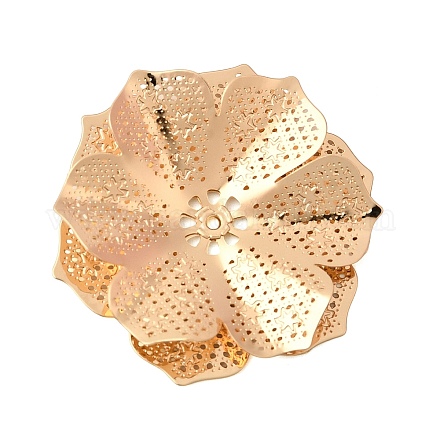真鍮製ビーズキャップ  花  ゴールドカラー  30.5x27x4mm  穴：1mm&nbsp;KK-C167-03H-G-1