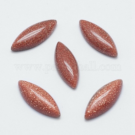 合成ゴールドストーン金砂石カボション  馬の目  14.5~15x5~5.5x3mm&nbsp;G-G759-O02-1