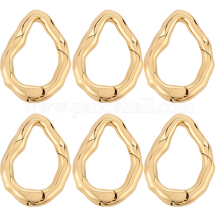 6Pcs Brass Spring Gate Clasps FIND-SC0020-67D-1