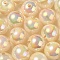 UV Plating Rainbow Iridescent Acrylic Beads, Round, Champagne Yellow, 16x15mm, Hole: 3mm