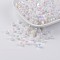 Eco-Friendly Poly Styrene Acrylic Beads, AB color, Cube, White, 4x4mm, Hole: 1mm, about 800pcs/50g