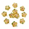 15PCS Handmade Lampwork Beads, Bumpy, Flower, Goldenrod, 13.5x14.5x7mm, Hole: 1.4mm