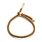 Cotton Cord Bracelets, with Brass Finding, Golden, Dark Goldenrod, 8-1/2 inch(21.5cm)~9 inch(23cm)