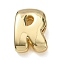 Brass Beads, Long-Lasting Plated, Rack Plating, Lead Free & Cadmium Free, Real 18K Gold Plated, Letter R, 21.5x15x7mm, Hole: 18x4mm