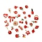 Alloy Enamel Pendants, Mixed Shapes, Golden, Red, 12~27x9~26x2~3.5mm, Hole: 1.6mm, about 100pc/bag