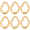 6Pcs Brass Spring Gate Clasps, Nuggets, Real 18K Gold Plated, 21x14.5x3mm