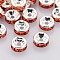 Brass Grade A Rhinestone Spacer Beads, Cadmium Free & Lead Free, Straight Flange, Rondelle, Silver, Hyacinth, 8x3.8mm, Hole: 1.5mm