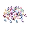 Opaque Acrylic Beads, Cube with Heart, Mixed Color, 4.5x4.5x4.5mm, Hole: 2mm