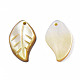 Natural Yellow Shell Pendants&nbsp;SSHEL-S258-100B-3