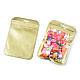 半透明のプラスチック製再封可能な包装袋  長方形  ゴールド  15x10.5x0.03cm&nbsp;OPP-Q006-04G-5
