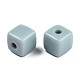 不透明なアクリルビーズ  キューブ  アクア  12.5x12.5x12.5mm  穴：3.5mm  約263個/500g&nbsp;MACR-S373-141-A03-1