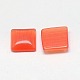 キャッツアイカボション  正方形  サンゴ  6x6x2mm&nbsp;CE-J006-6x6mm-01-2