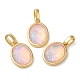 Rack Plating Brass with Synthetic Opal Pendants&nbsp;KK-S370-09G-01-1