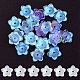 透明ガラスビーズ  花  クリアAB  12x13x3mm  穴：1.2mm&nbsp;GLAA-YW0003-12-3