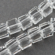 ガラスビーズ連売り  多面カット  キューブ  透明  6x6x6mm  穴：1mm  約100個/連  22インチ&nbsp;X-GLAA-R041-6x6mm-24-1
