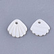 淡水シェルペンダント  ホタテ貝  乳白色  10x11x1.5mm  穴：1.5mm&nbsp;SHEL-T012-62-2